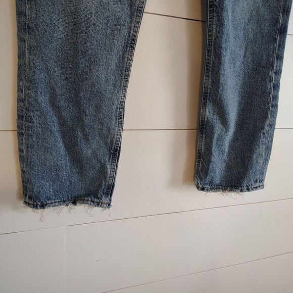 Agolde Riley Jeans Womens Straight High Rise Size 25 Crop Button Fly Stretch - Picture 2 of 10